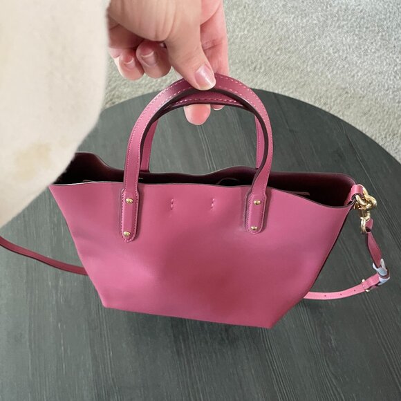 Coach Small Ashley Leather Convertible Tote in Fuchsia Pink - Picture 3 of 6